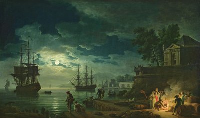Night: A Port in the Moonlight, 1748 by Claude Joseph Vernet